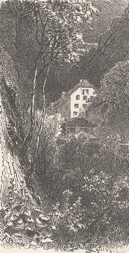 SWITZERLAND. Bath-House of Pfafers 1903 old antique vintage print picture